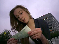 PublicAgent super-cute Czech teen plumbs at Public Park for Money