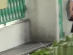 Weird japanese teenagers peeing