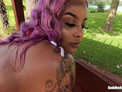 Thick Puffy Ass - Latina Bunny fucked by BBC outdoors in interracial