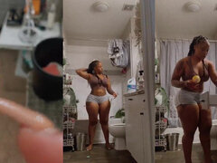 Culo grande, Tetas grandes, Ébano, Penetracion con dedos, Casero, Pov