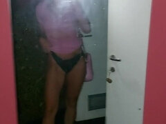 Amateur, Salle de bains, Brunette brune, Mère que j'aimerais baiser, Solo