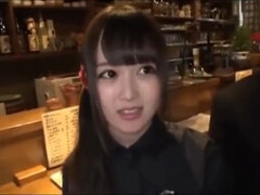 Petite Japanese Waitress Tricked into Rough Sex by 2 Con Men