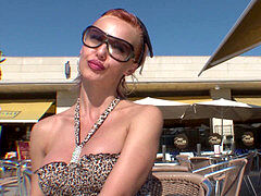 나이든, 밀프, 엄마, 야외의, 공개적인