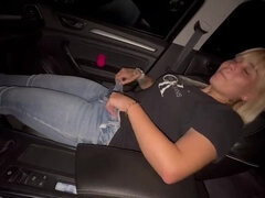 Beleza, Carrro, Flagrado, Europeu, Masturbação, Masturbação, Ao ar livre cartaz de rua outdoor, Xoxota