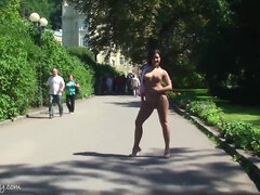 Erótico, Fetiche, Desnudo, Al aire libre, Público, Solo