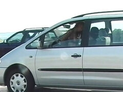 Bella, Bionda, Macchina, Europea, Tedesca amatoriale, All'aperto, Cavalcando, Tette