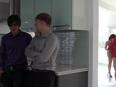 Jurk, Likken, Geld, Feest, Kut duiken, Kort haar, Tiener, Tieten likken