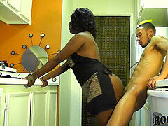 humungous arse EBONY pounded IN THE KITCHEN !!