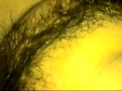 Fucking a hairy vagina closeup that is wet