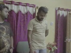 デカパイ, 巨乳な, バック, 女 人男 人, 自家製, インド人, 三人, オッパイの
