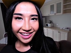 Two Asian shemale teens get together for a special threesome on PornHub