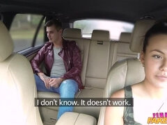 Cabbie wants cum all over her tits