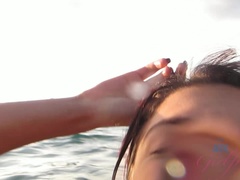 Strand, Stövlar, Smutsig, Fingering, Glasögon, Pov, Sockor, Tuttar