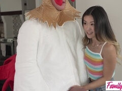 デカチン, フェラチオ, 茶髪の, 中出し, なめる