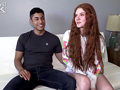 Enthousiasteling, Grote lul, Universiteit, Lul, Hardcore, Hd, Roodharige vrouw, Tiener