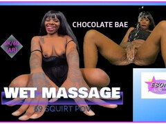 Wet Massage - Ebony Squirting POV - 69 & Reverse Cowgirl