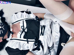 Leie, Crossdresser, Fetisch, Schwul, Handschuhe, Küche, Hausmädchen, Uniform