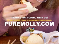 Molly Pills gets cumshot over her big ass cheeks