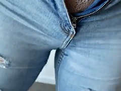 Step sister makes me cum in her panties and jeans