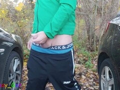 Stor pik, Bil, Fanget, Homoseksuel, Onani, Udendørs, Barberet, Solo