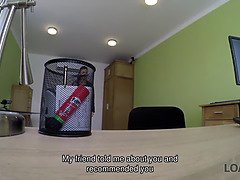 Loan4k. sexy lady gives fellatio and gets pounded in the loan office