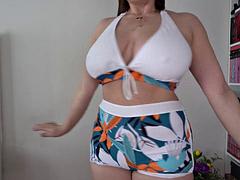 Plage, Gros seins, Brunette brune, Rondelette, Européenne, Hd, Pov