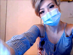 splendid hooded ASMR babe wearing milky latex gloves