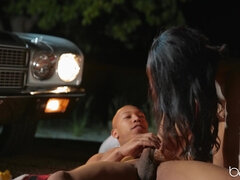 69 negenenzestig, Lieveling, Bruinharig, Hardcore, Buiten, Klein, Doordringend, Tieten likken