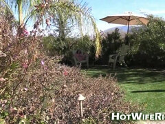 Hot Wife Masturbating Outdoors - Spying On Mom - Big fake tits