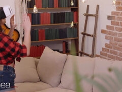 Gros seins, Attrapée, Tchèque, Européenne, Lesbienne, Chatte, Rasée, Chaussettes