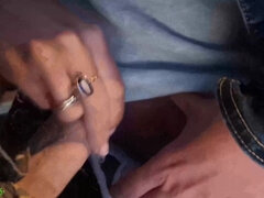 Grote lul, Pijpbeurt, Oudere vrouw, Sperma shot, Handbeurt, Rijpe lesbienne, String