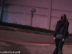 Amber Rayne in interracial threesome with 2 BBC studs - natural tits