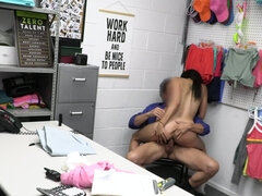 Cute brunette Harley Haze gets fucked by a security officer