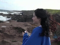 Amatør, Strand, Brunette, Kjæreste, Truser, Synsvinkel, Barbert, Pupper