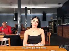 Hunt4k. teen in High Heels was innocent to talk, but wasn’t shy to rail and fellate gigantic hunter’s cock in the rest room