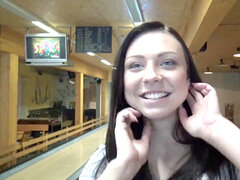 fellow plumbs attractive beauty while cheating plays bowling