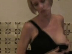 Blondin, Sperma shot, Ansiktsbehandling, Hemmagjord, Slick, Milf, Mamma, Fitta