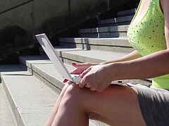 Palcówka, Niemiecki, Skórzany, Mamuśka, Orgazm, Publiczny, Strapon, Zabawki