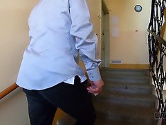 Nicole Love deepthroats security officer & gets punished by his cock